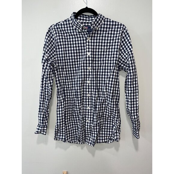 Vineyard Vines Mens XL Gingham Whale Shirt 100%‎ Cotton Button-Down XL - Picture 1 of 7